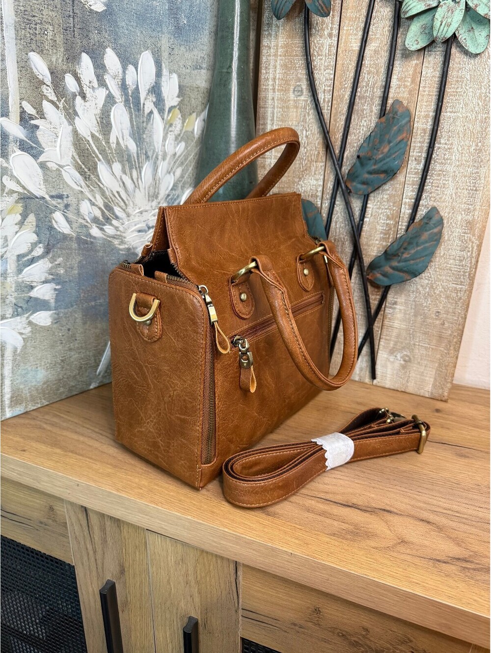 Cobbler Legend Authentic Leather Brown Satchel Crossbody Bag